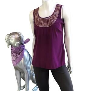 LOFT Purple Sleeveless Top Women's Size Small